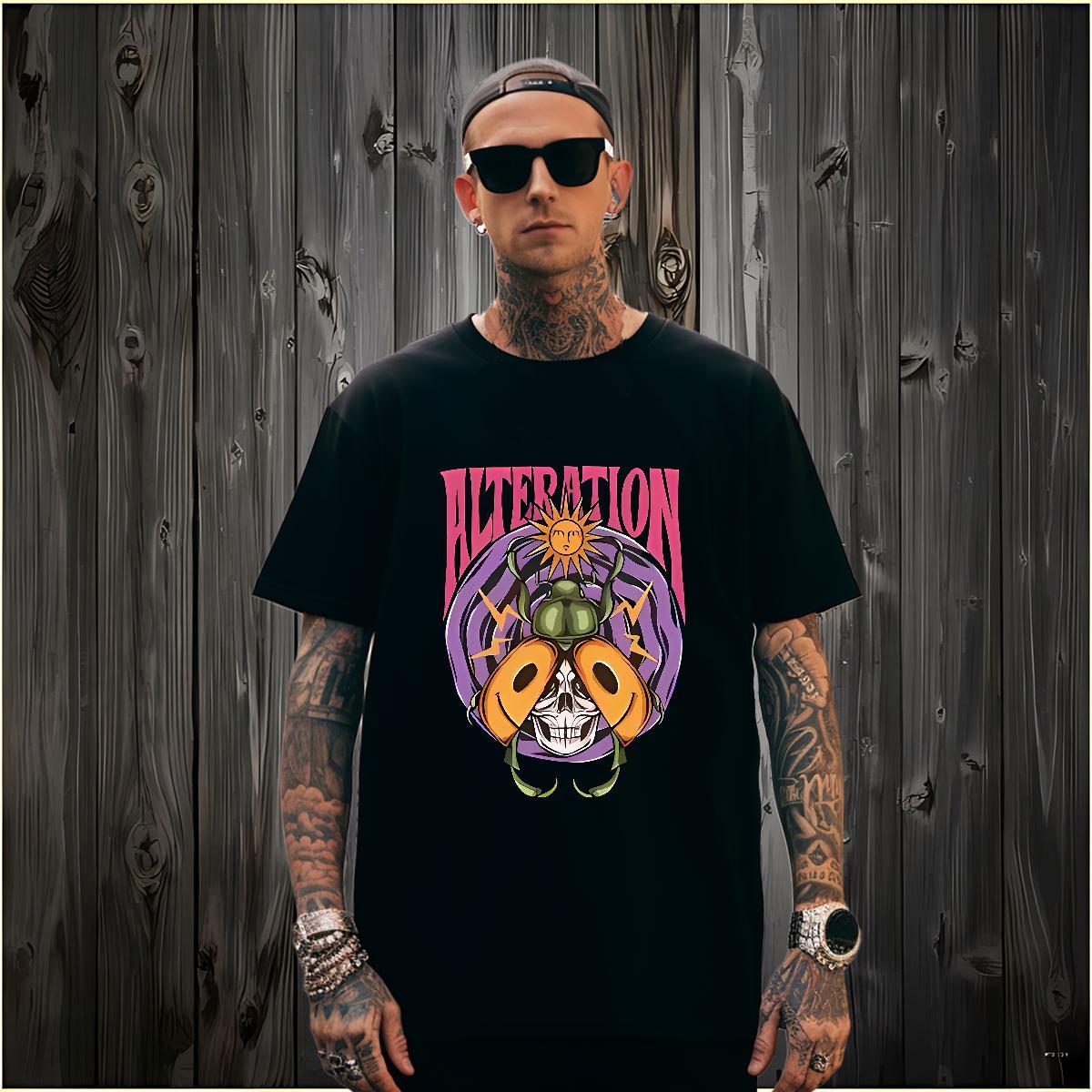 Mens T Shirts 230g 100% Cotton halloween Sport Breathable Short Sleeve DIY Logo Oversized Men Tshirts Designer Loose Tee Shirt