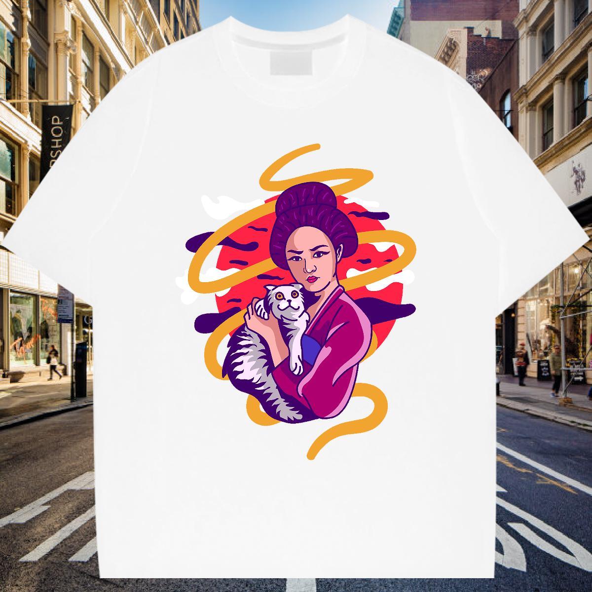 T-Shirts 230g Pure Cotton women Casual O Neck Short Sleeves DIY Logo Oversized Men Clothes T-Shirt 2024 Summer Cool Design Tshirts