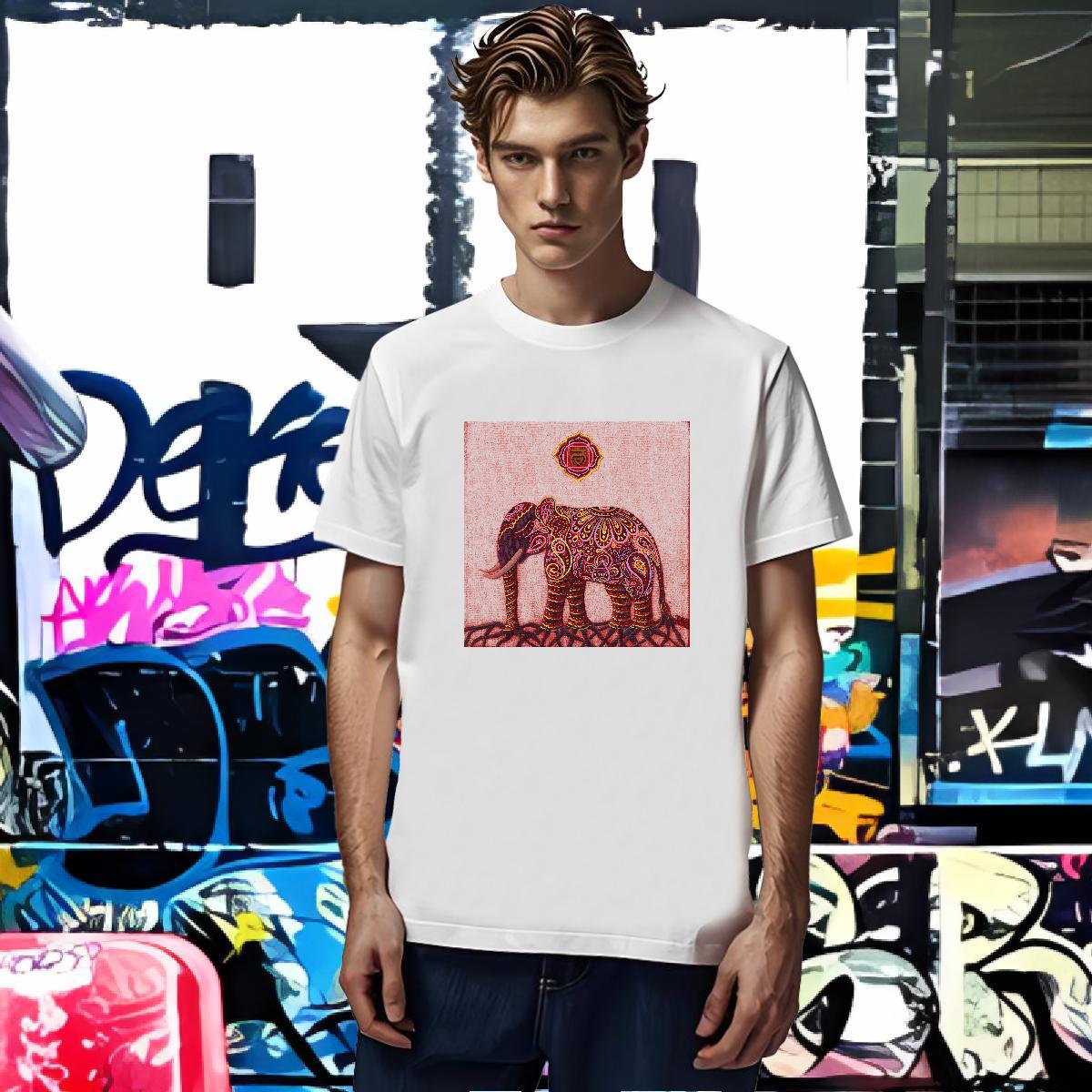 T Shirt For Man 230g Cotton elephant Casual Daily Wear Breathable Short Sleeve Custom Print Plus Size Mens Tshirts Brand High Quality Tops