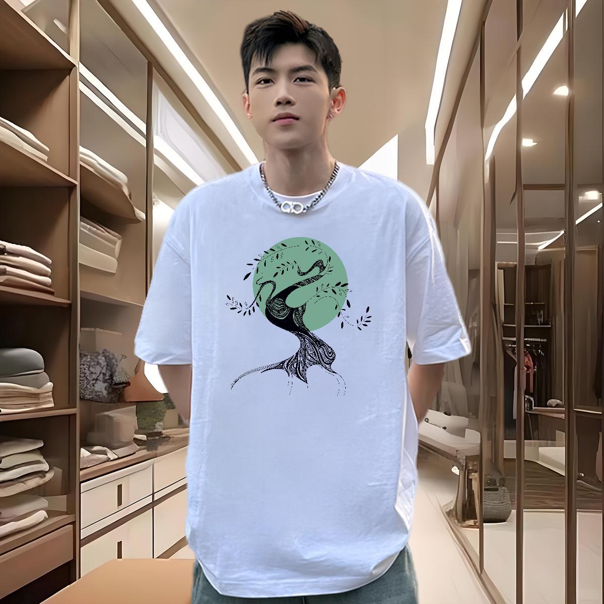 New Arrival T Shirt For Man 230g Pure Cotton tree Casual Beach Tops Breathable Popular Tshirts White Plus Size
