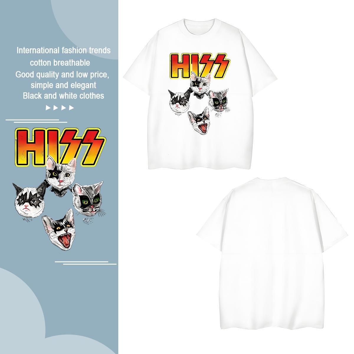 TOP Quality Tshirt for Man Woman 100% Cotton 230g cat Men T Shirts Casual Daily Wear Breathable Short Sleeve Oversized 3XL 4XL DIY Top Tees