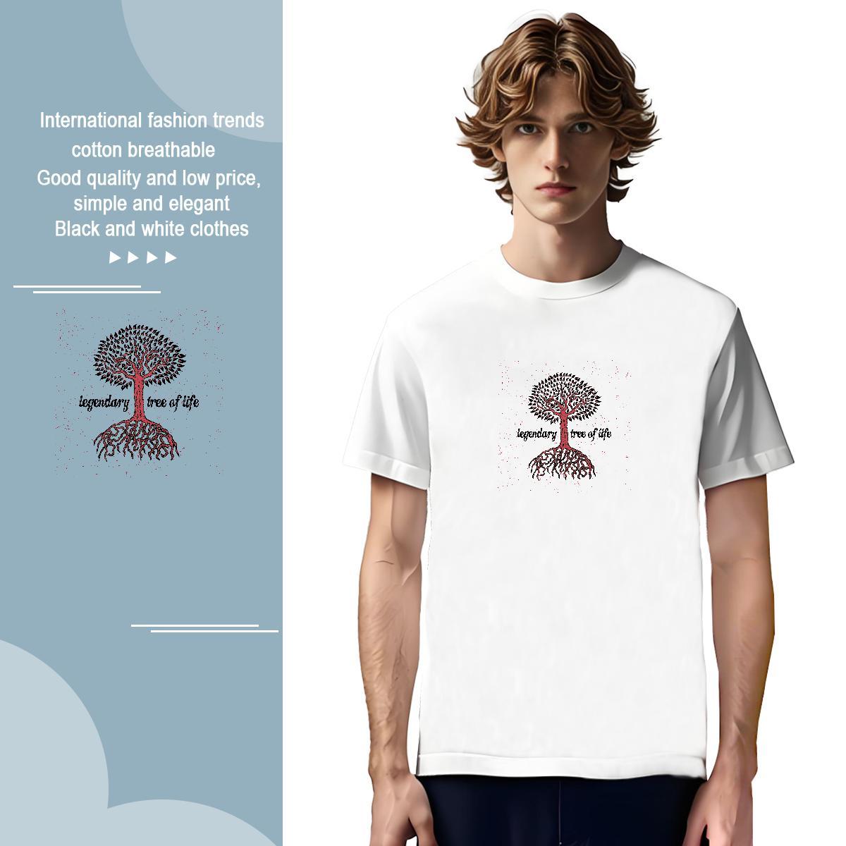 T Shirt For Man 230g 100% Cotton tree Street Casual Breathable Custom Anime Couples T Shirts Designer Cool Clothings