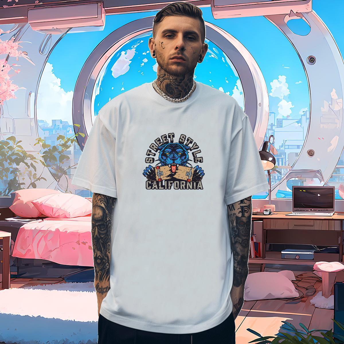 T-Shirts for Men 230g 100% Cotton Sports Casual Round Neck Short Sleeve Anime Tshirt for Man Woman DIY Cool Clothings