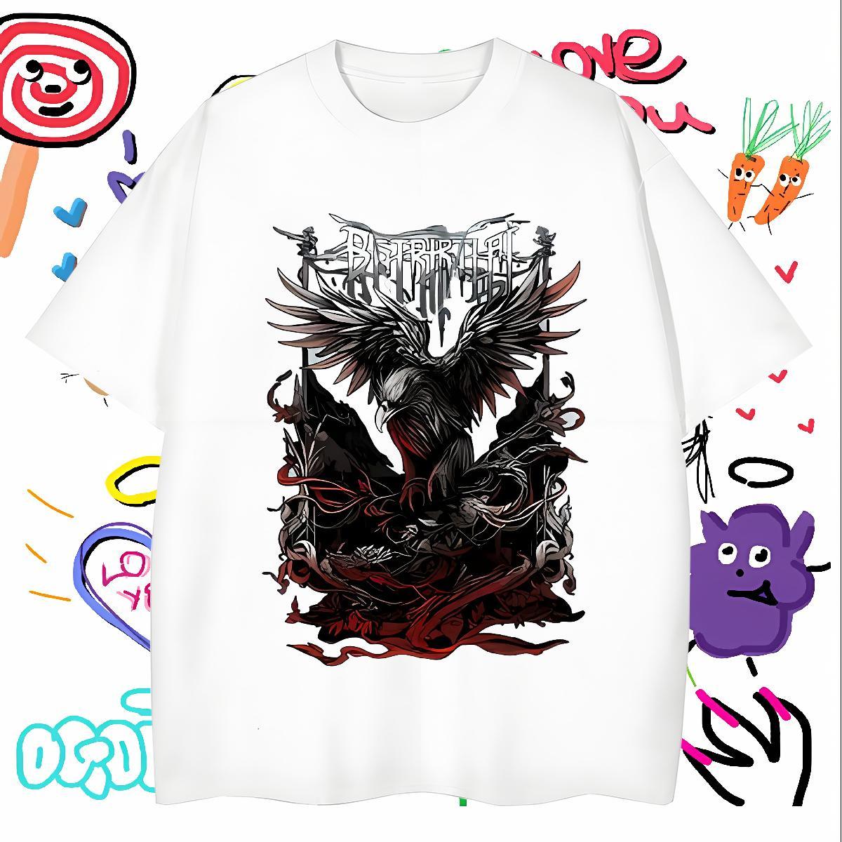 T Shirt For Man 230g 100% Cotton eagle Summer Casual Breathable Crew Neck Custom Cartoon Mens Tshirts 2024 Designer Free Shipping Tee Shirt