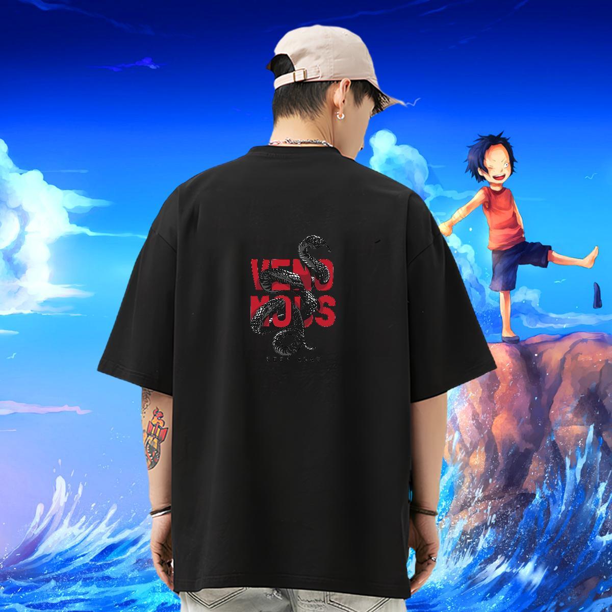 2024 New T-Shirts 230g Pure Cotton snake Street Casual Tshirts O Neck Short Sleeves Designer Men Tops Tees DIY Printed