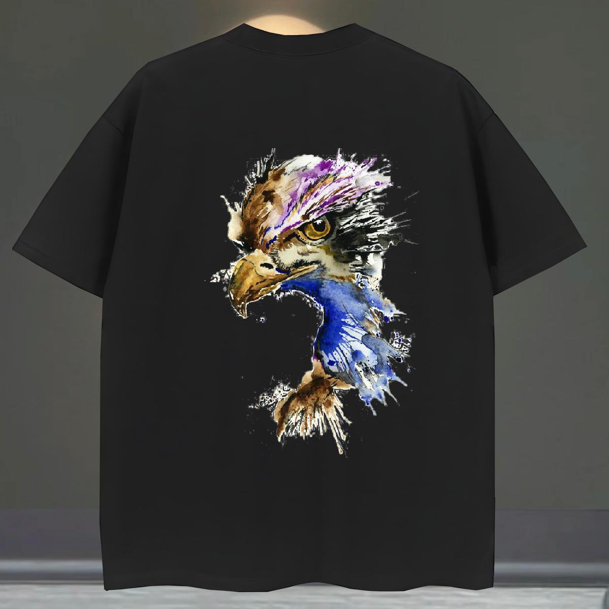 Fashion Designer T-Shirts for Men 230g Pure Cotton eagle Daily Wear Tshirts Short Sleeve Soft Cool Design Men Tshirts DIY