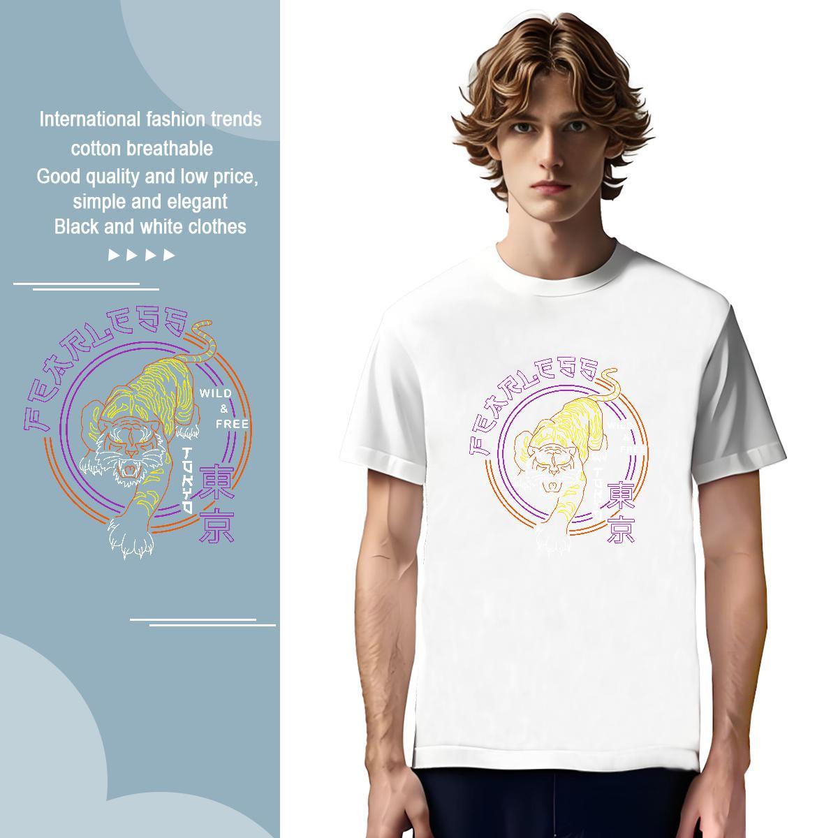 Cool Design Men Clothes T-Shirt 100% Cotton 230g Man T Shirts Street Breathable Crew Neck Custom Anime New Arrival Tees