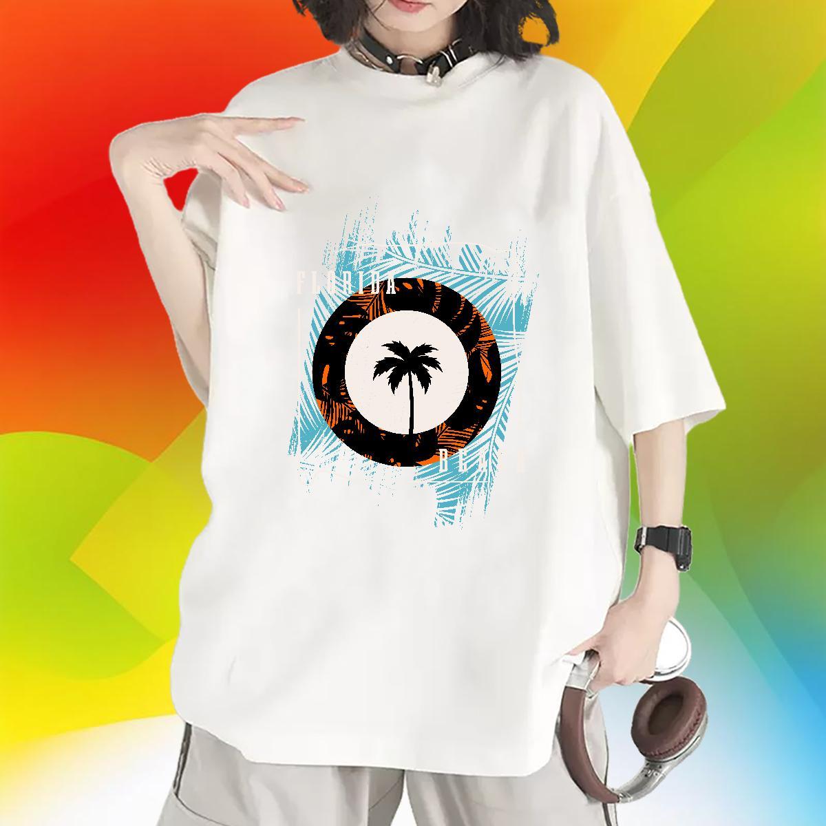 Designer T Shirt For Woman O-Neck Short Sleeve Lady T shirt Custom Printing tree Hip Hop Street 230g 100% Cotton New Arrival Tops Tees