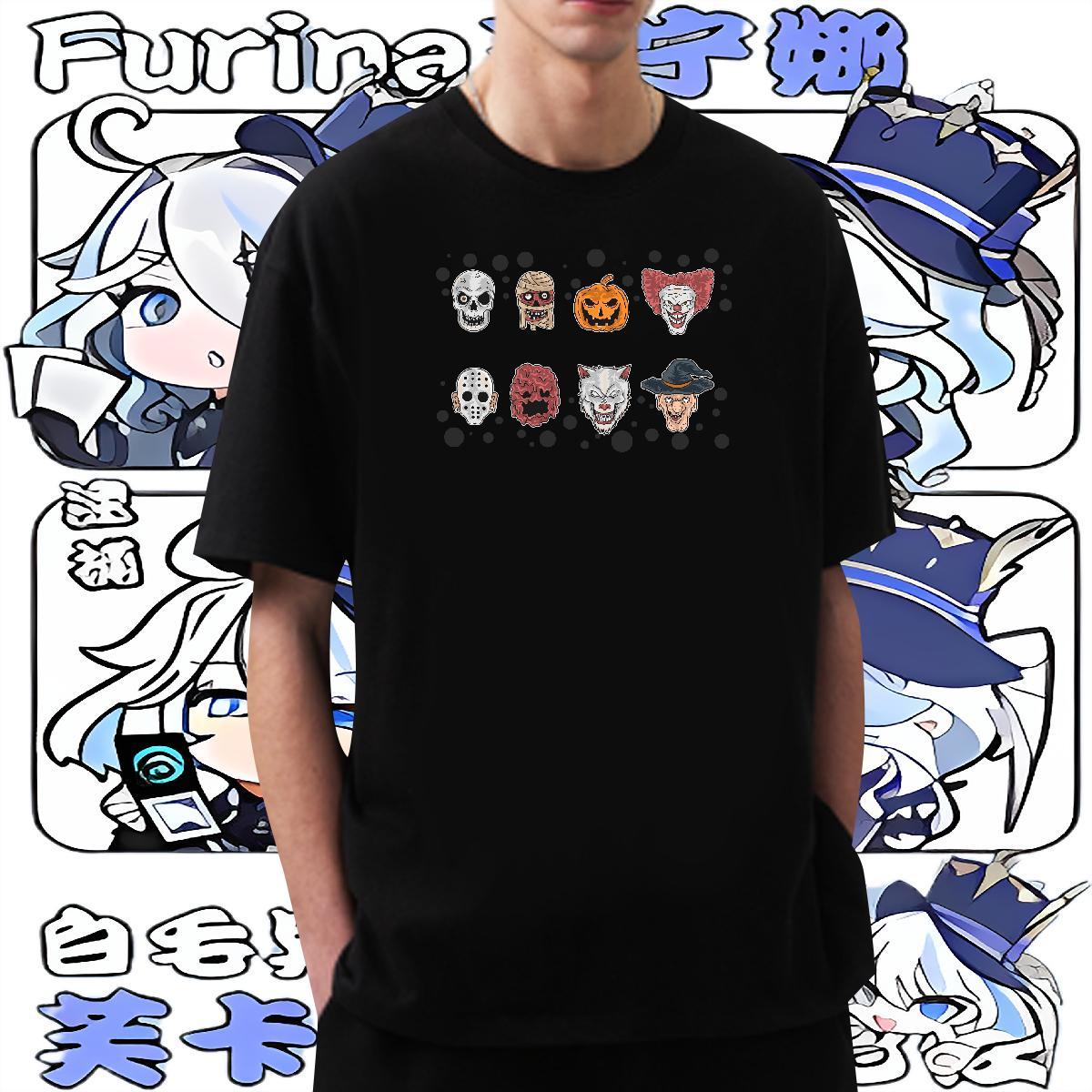 2024 Summer T Shirts Men 230g Pure Cotton Halloween High Street Hip Hop Tees Crew Neck Comfortable Tshirts Customized Print