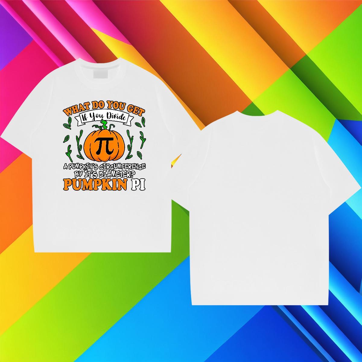 Classic Men Tees 230g Cotton pumpkin Man T Shirts Summer Casual O Neck Short Sleeves DIY Anime New Arrival Polos