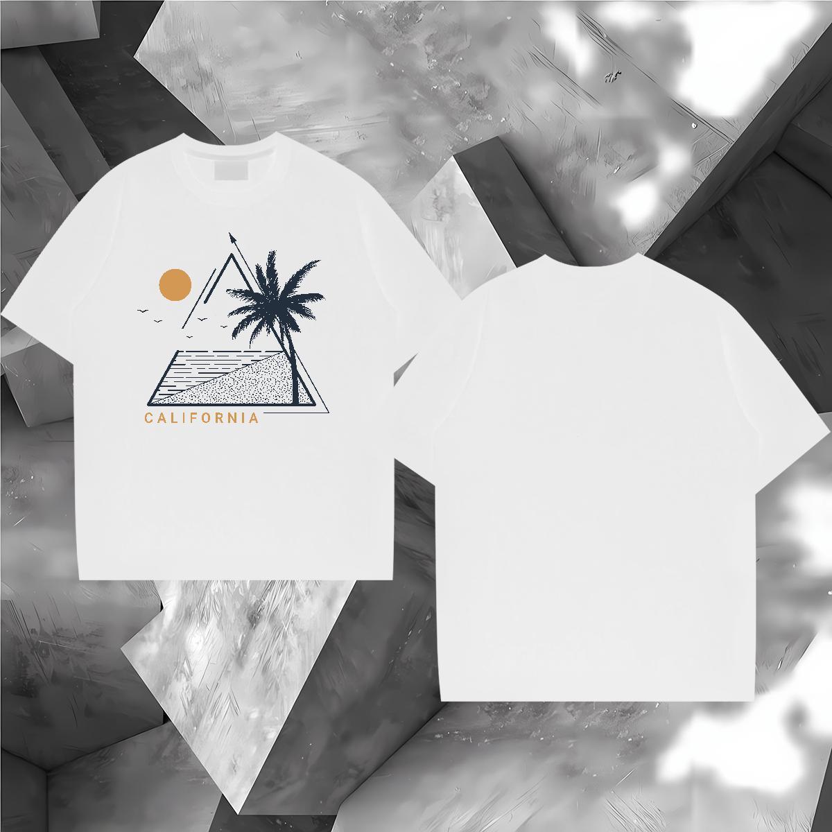 T Shirts Men 230g Cotton sun Casual Breathable Soft Cartoon Print Men Tops Tees 2024 Summer Wholesale Wear