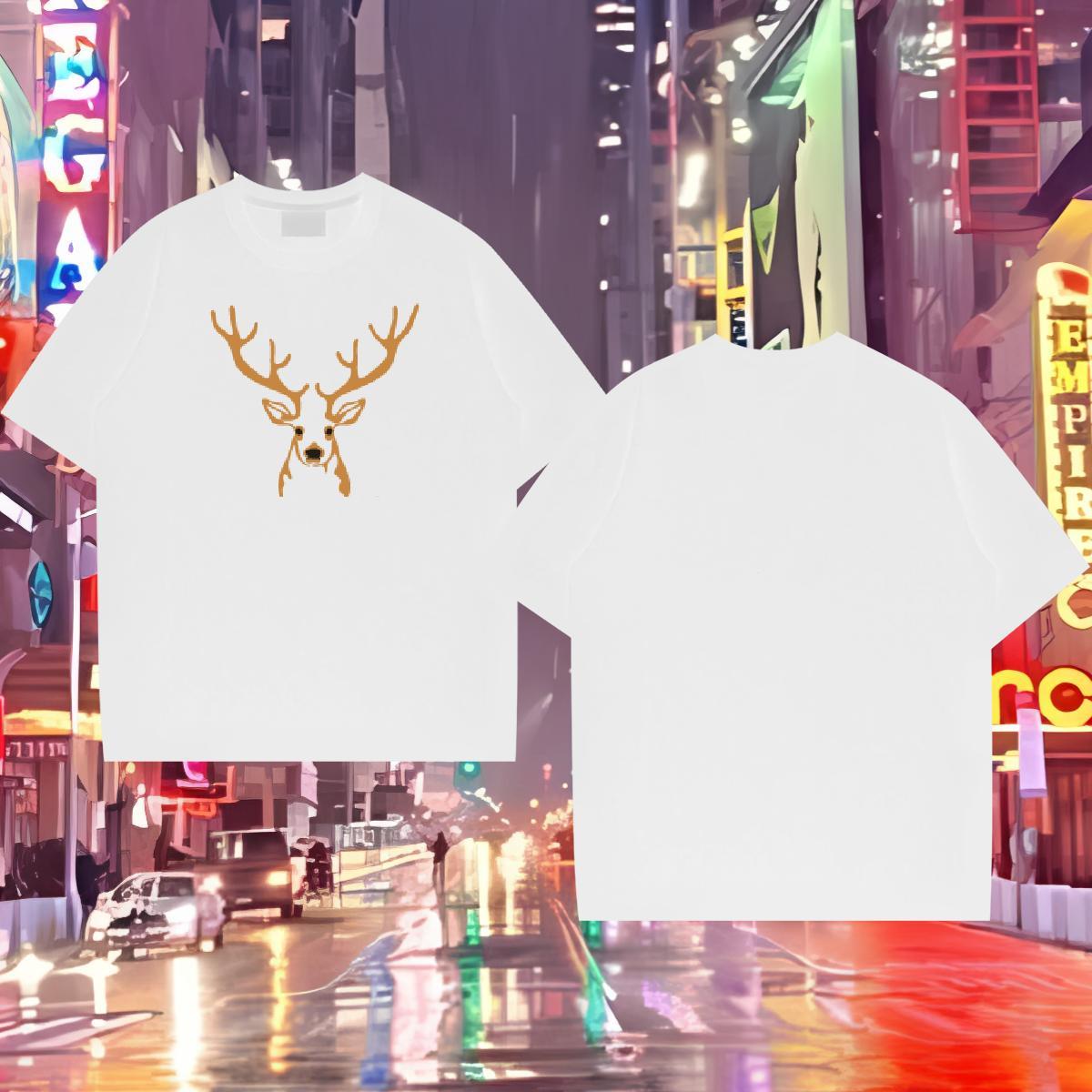 Free Shipping T-Shirts for Men 230g 100% Cotton Christmas Street Casual Top Tees Breathable Short Sleeve Designer Tshirt for Man Woman Asian Size