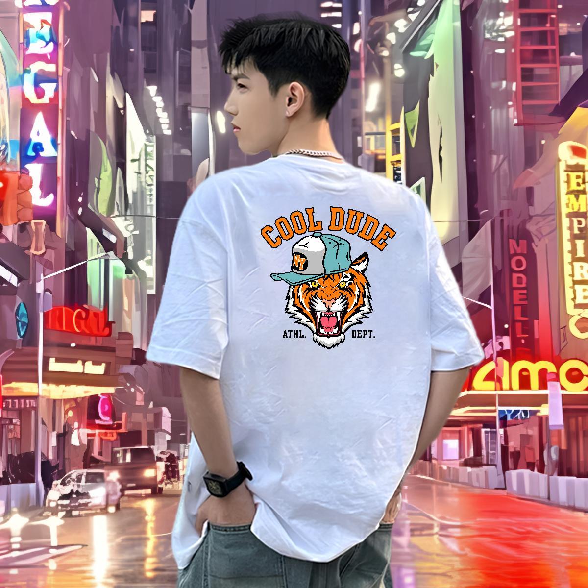 Brand T-Shirts 100% Cotton 230g Hip Hop Wear O-Neck Short Sleeve Wholesale Tshirts Floral Print