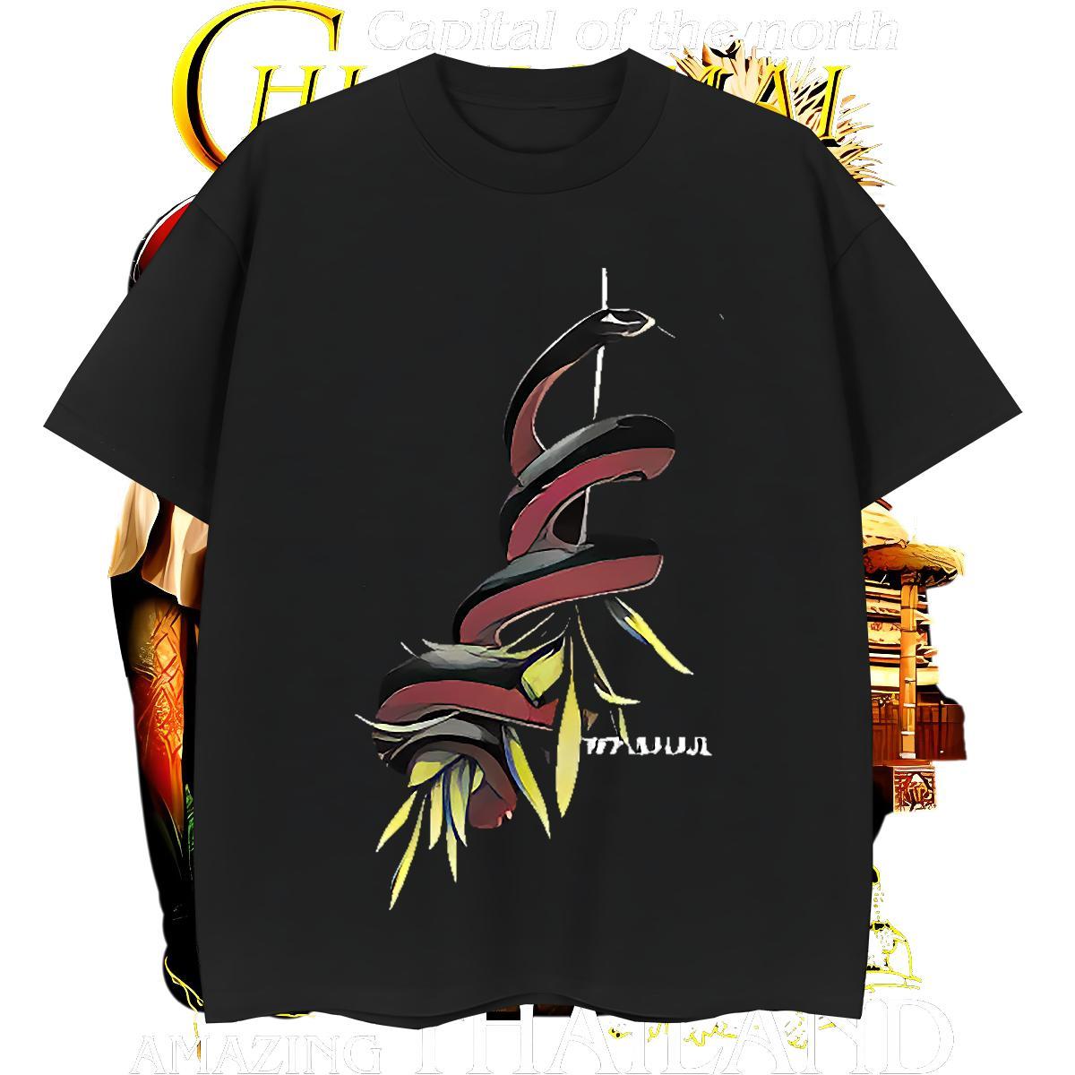 High Quality Tshirt for Man Woman 230g Pure Cotton snake Mens T Shirts Summer Casual Crew Neck Breathable Custom Cartoon Casual New Tees