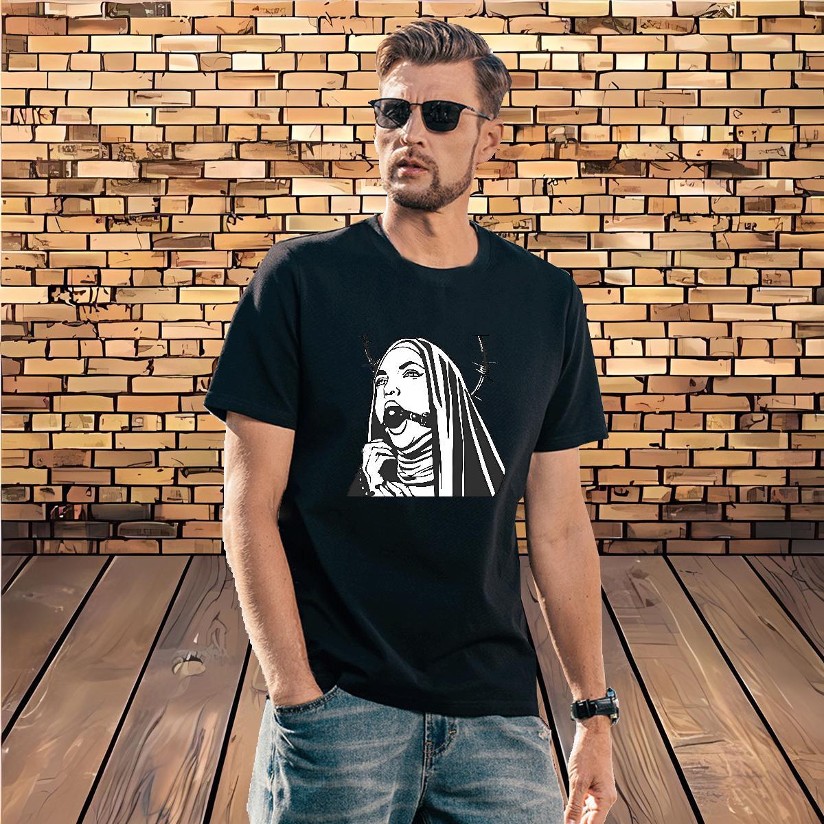 Mens T Shirts 230g Cotton nun Anime Printing Street Round Neck Short Sleeve DIY Printed Tshirt for Man Woman New Designer Brand Tops Tees