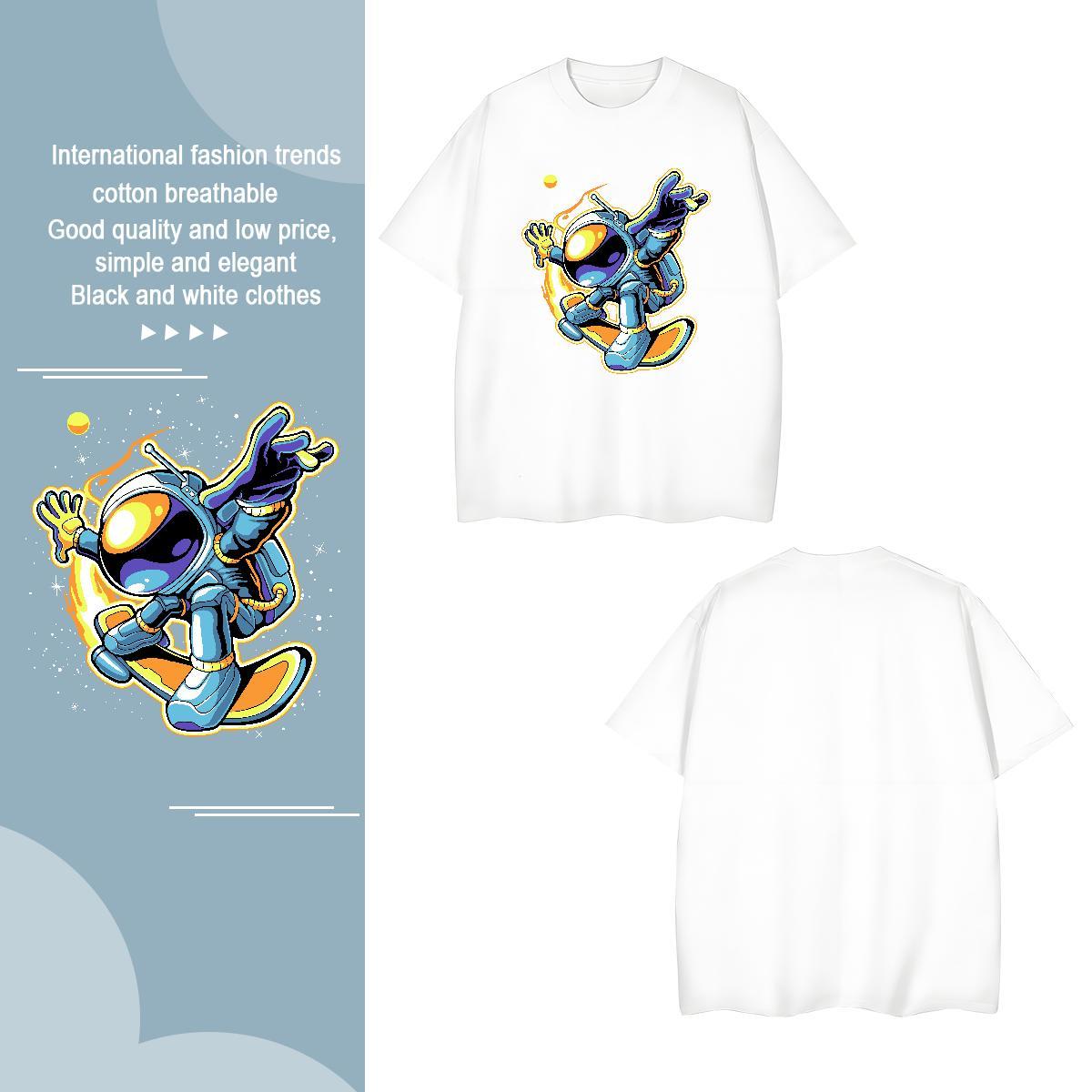 T Shirt For Man 230g 100% Cotton universe Street wear Hip Hop Breathable Crew Neck Custom Print Plus Size Men Clothes T-Shirt New Cool Tops