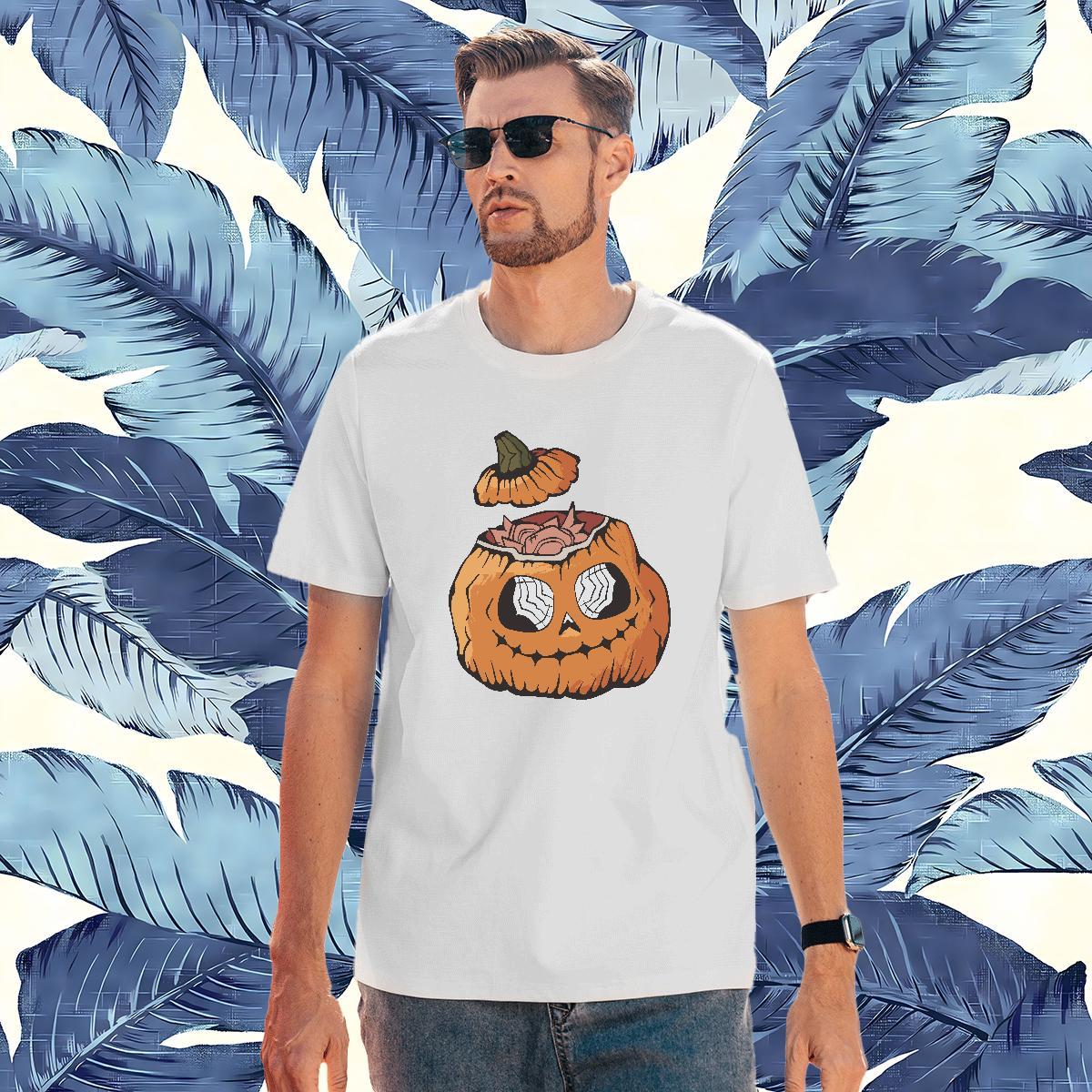 New Designer T-Shirts 100% Cotton 230g pumpkin Daily Wear Tops Breathable Crew Neck Comfortable Tshirts Cartoon Print