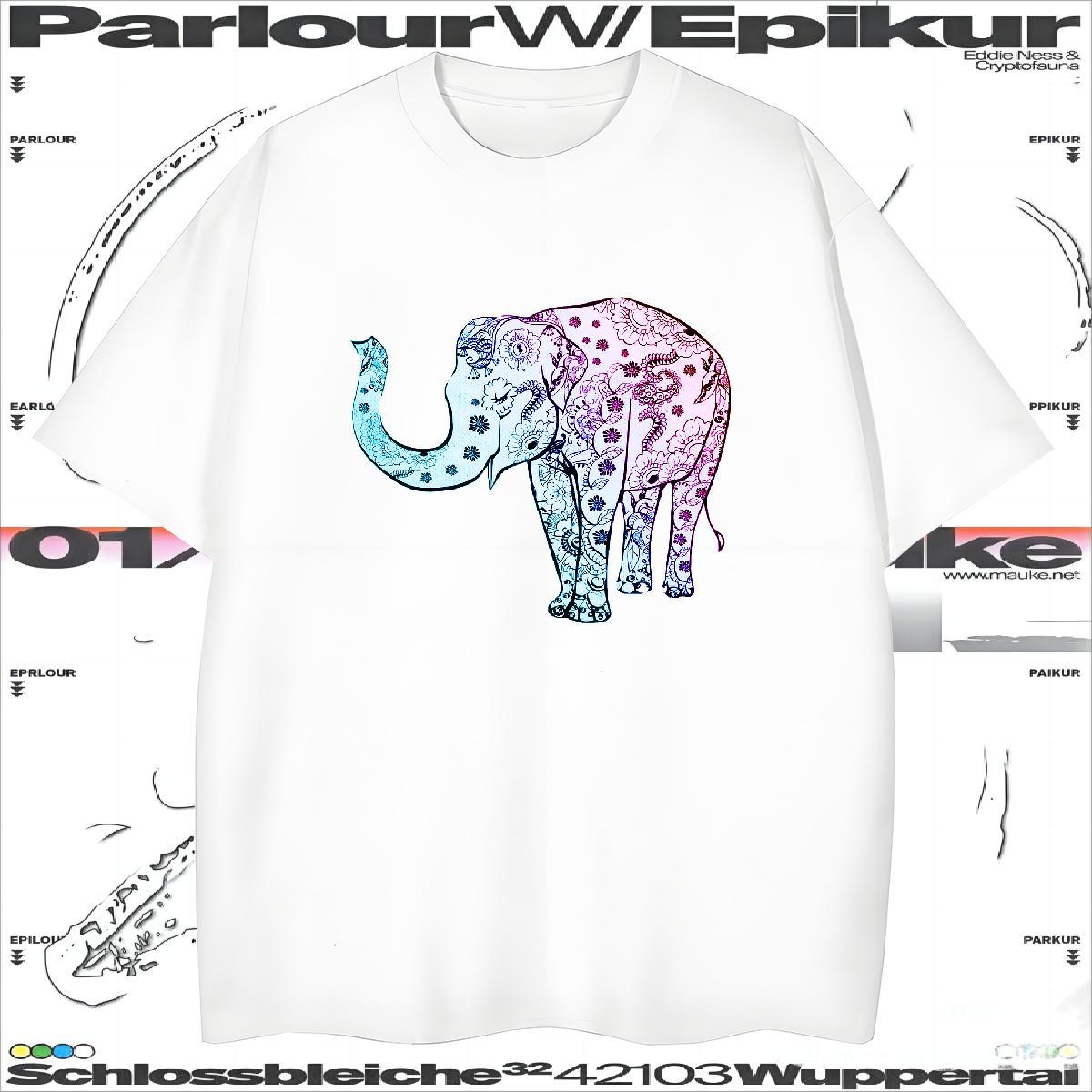 T shirt 230g Pure Cotton Elephant Home Outdoor Breathable Short Sleeve Asian Size Mens Tshirts Fashion New Unisex Tees Shirts