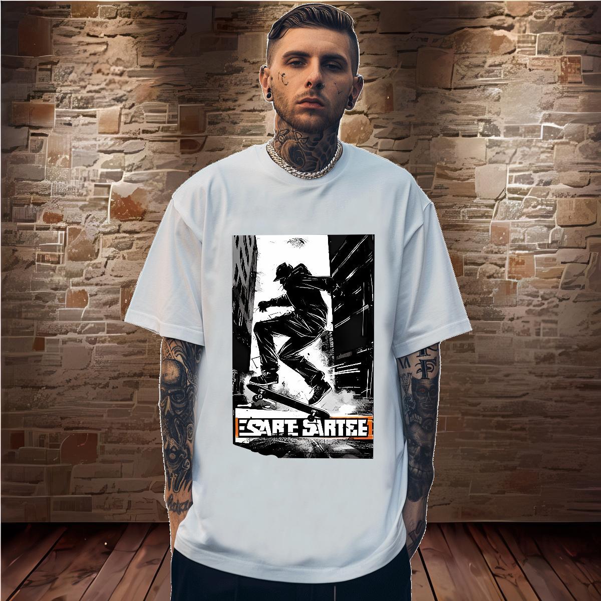 T Shirt For Man 230g Pure Cotton comic Hip Hop Street Crew Neck DIY Anime Men Tops Tees Customized High Quality Tees Shirts