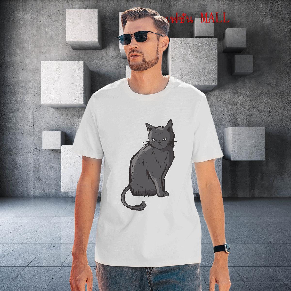 Unisex Tshirt for Man Woman 230g Cotton cat Men T Shirts Spring Summer Breathable Short Sleeve Custom Cartoon Fashion Designer Tops Tees