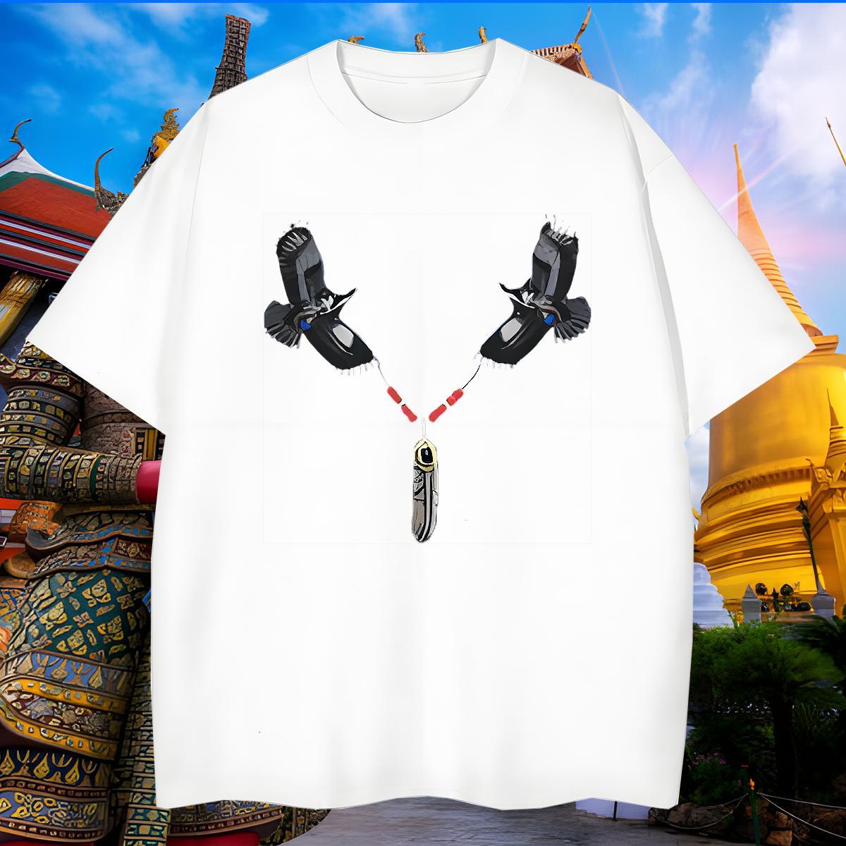 Designer Men Tops Tees 100% Cotton 230g eagle T Shirt For Man Outdoor Short Sleeve O-Neck Customized Print New Arrival Tops Shirt