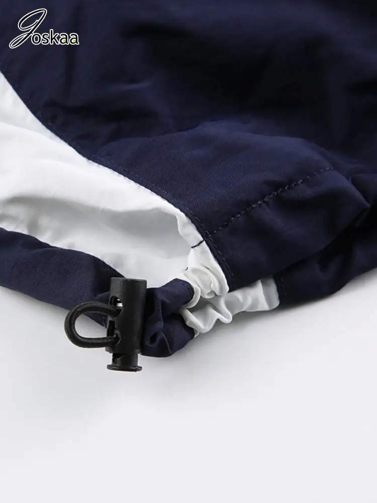 Joskaa Letter Print Oversized Sweatshirt Women Casual VNeck Long Sleeve Drawstring Loose Tops Spring Harajuku Streetwear 240806