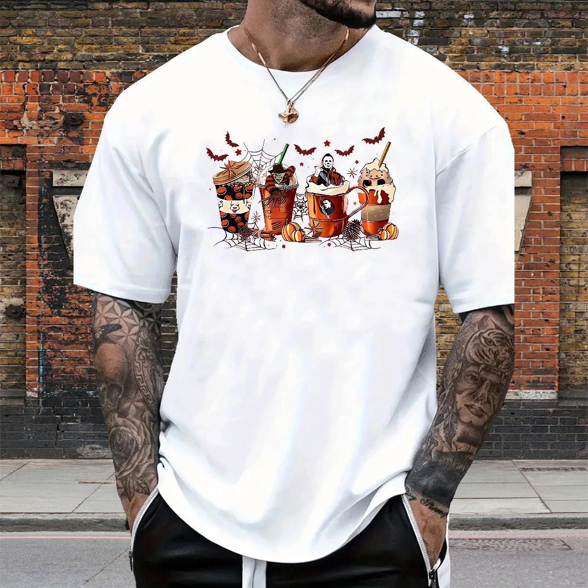 Fashion Designer T Shirt For Man 230g 100% Cotton halloween Street Casual Tees Shirts Crew Neck High Quality Men Tees Customized Print