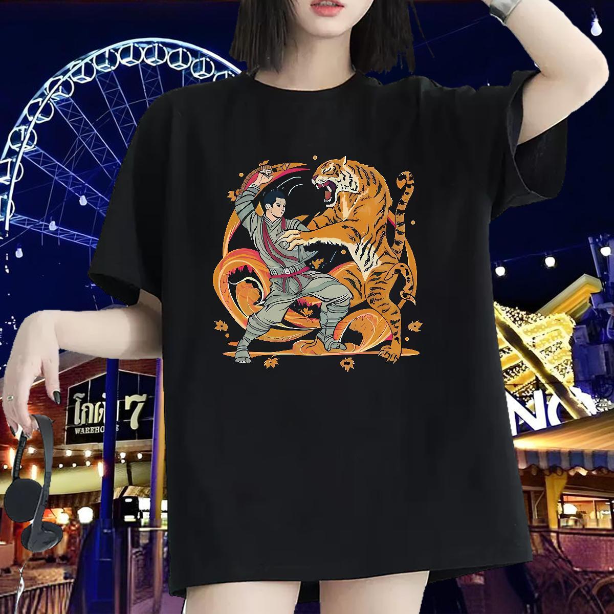 Loose fit T shirt Round Neck Short Sleeve Lady T shirt Custom Print Plus Size Hip Hop 230g Pure Cotton 2024 DIY Tees Shirts