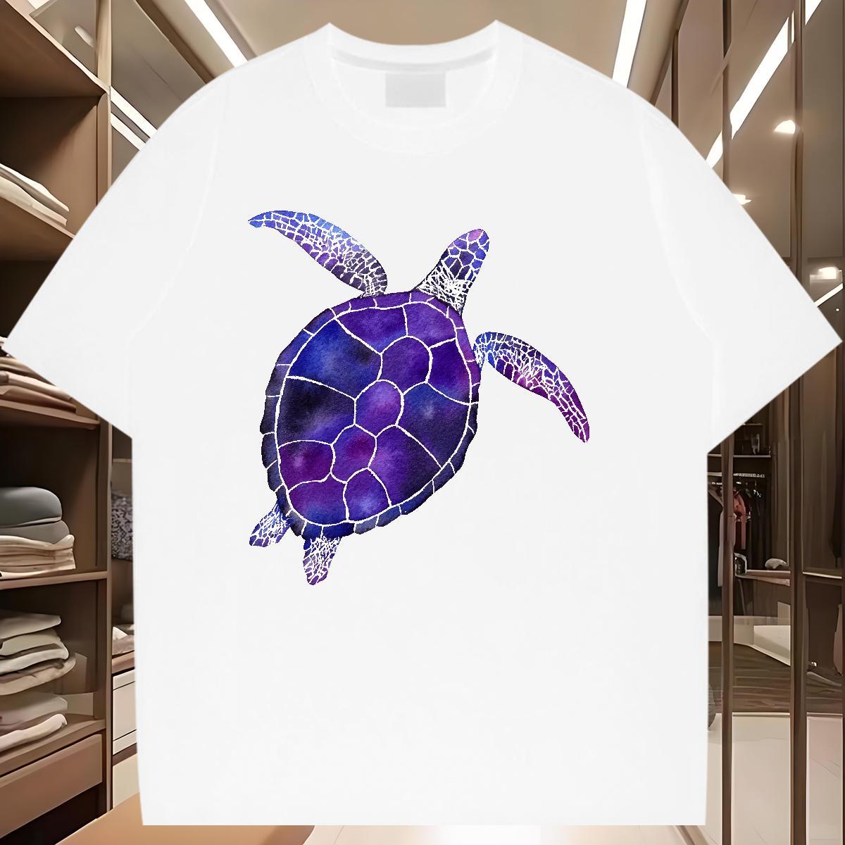 Fashion Casual Man T Shirts 230g Pure Cotton tortoise Street Top Tees Breathable Designer Men Clothes T-Shirt Custom Print Plus Size