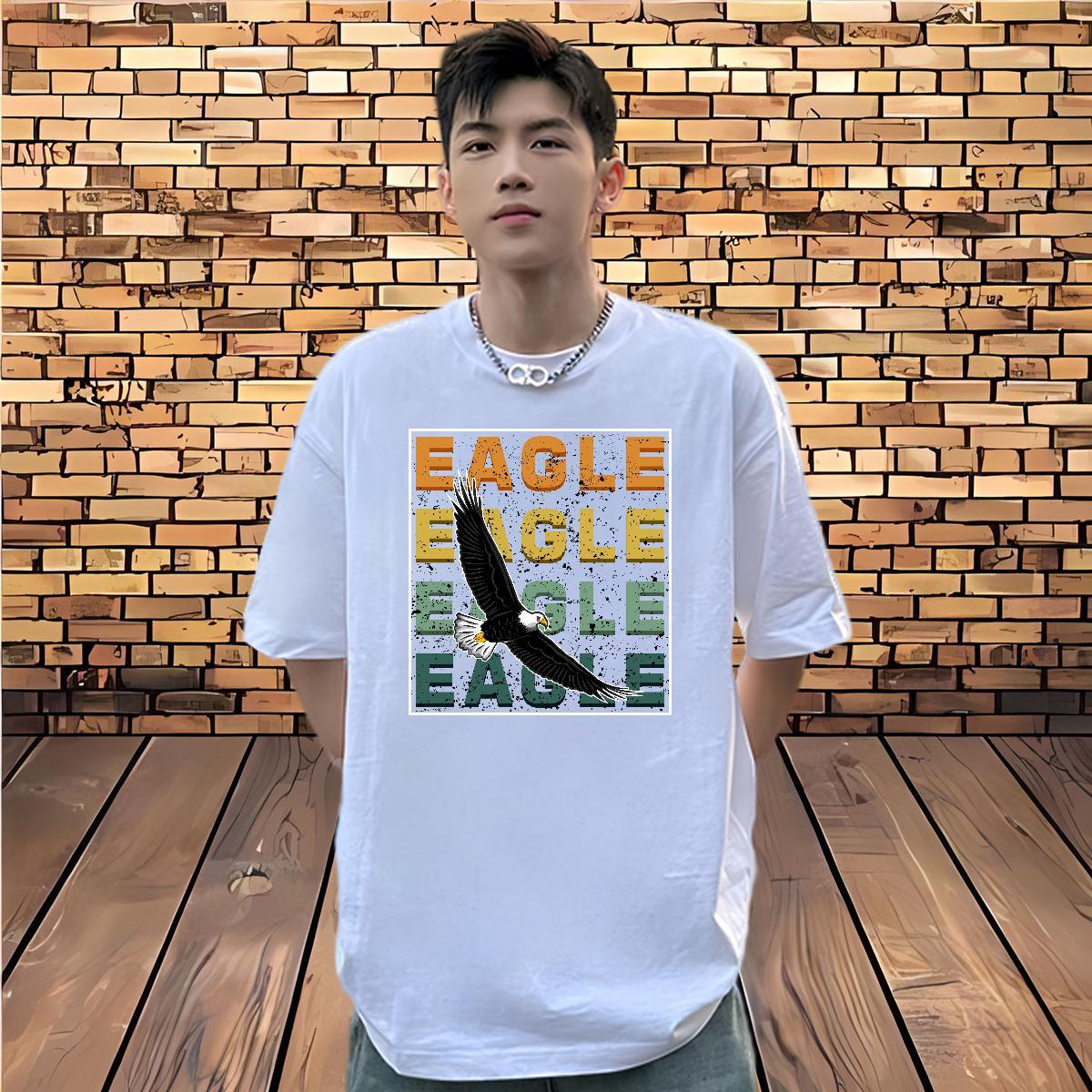 2024 Designer Man T Shirts 230g Cotton eagle Street Wear Clothings Round Neck Short Sleeve Cool Tshirt for Man Woman Customized Print