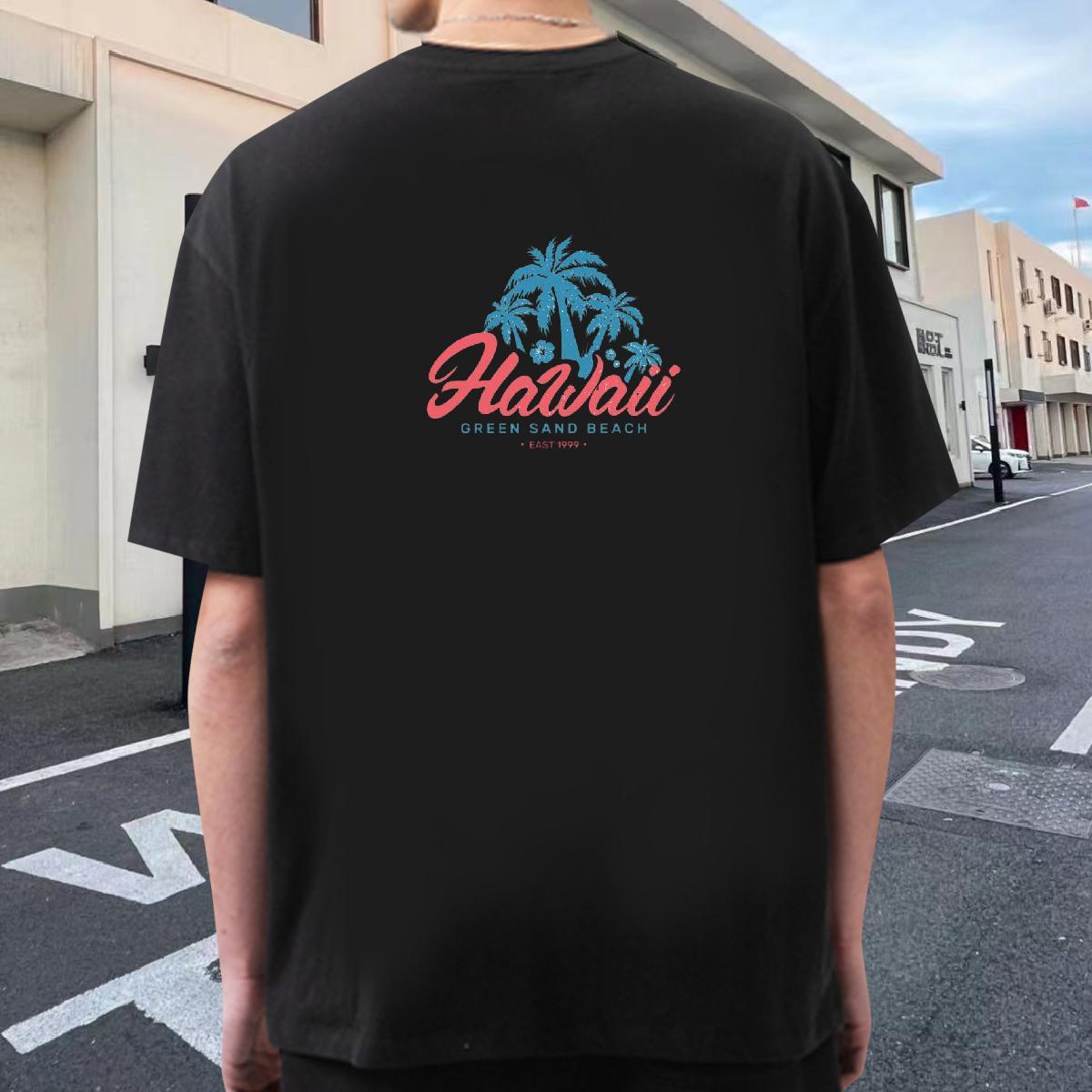 DIY Men T Shirts 230g 100% Cotton tree Spring Summer Tee Shirt Crew Neck Classic Men Clothes T-Shirt Custom Big Size