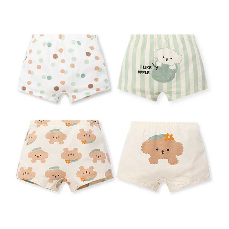 4 packs of childrens underwear cotton underwear for little girls childrens shorts cotton boxing underwear for girls aged 3-11W240715