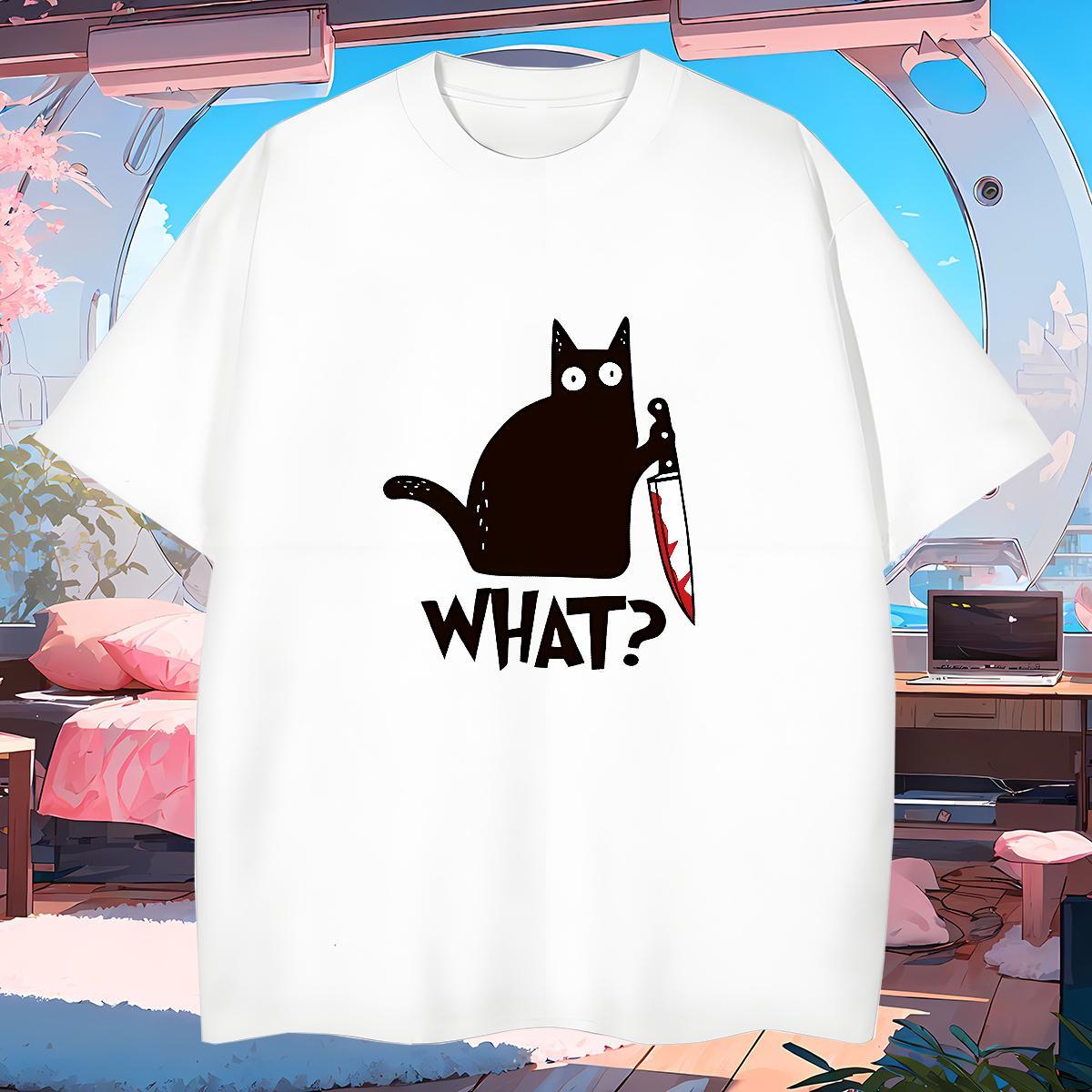 Men T Shirts 230g Pure Cotton cat Casual Daily Wear Breathable Short Sleeve Oversized 3XL 4XL Tshirts Classic Casual Loose Top Tees