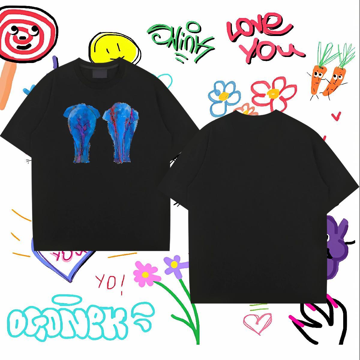 Designer Men T Shirts 230g 100% Cotton Elephant Home Outdoor Tshirts Breathable Crew Neck Free Shipping Tshirt for Man Woman Skull