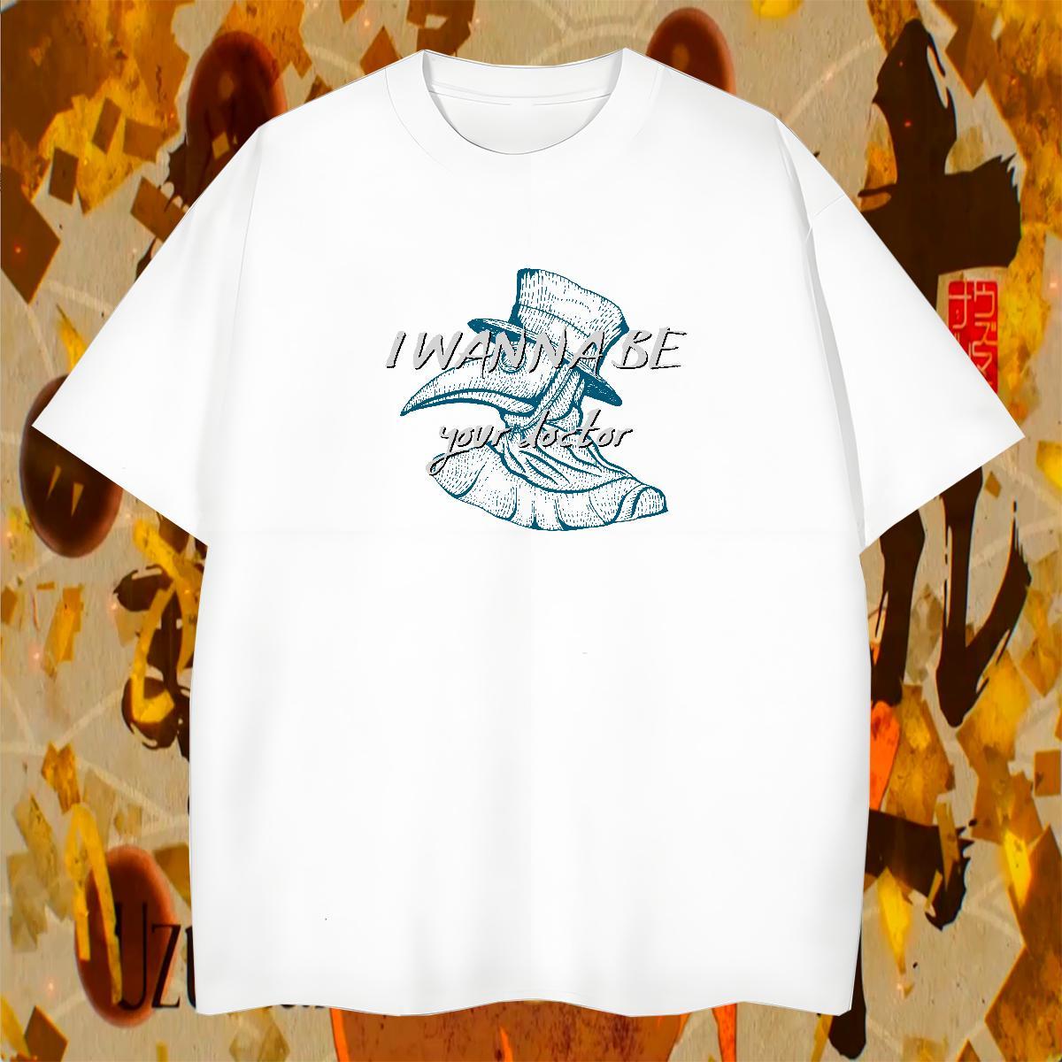 TOP Quality Couples T Shirts 230g Cotton bird T shirt Anime Printing Street Breathable Soft Oversized 3XL 4XL 2024 Designer Clothes