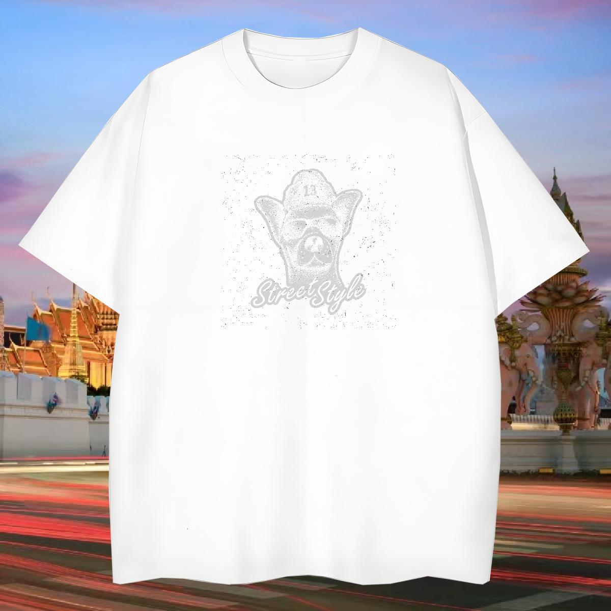 Mens T Shirts 230g Pure Cotton dog Beach Round Neck Short Sleeve Customized Print Mens Tshirts Fashion Design Designer Top Tees