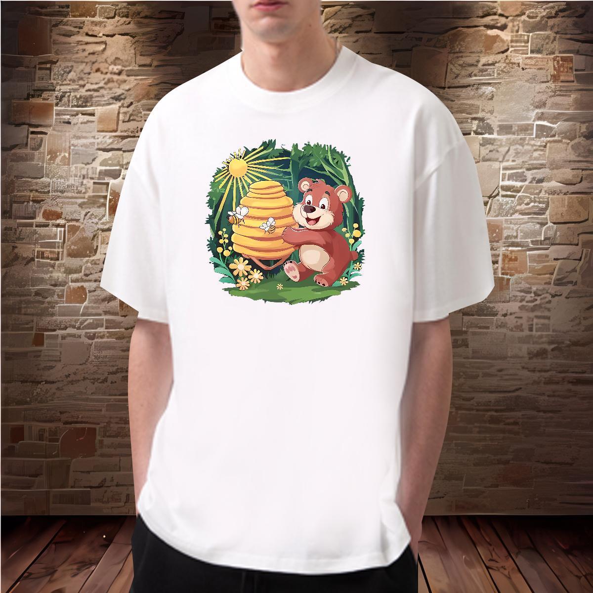 T shirt 230g 100% Cotton bear Daily Wear Crew Neck Breathable Custom Big Size Men Clothes T-Shirt Free Shipping Designer Clothings