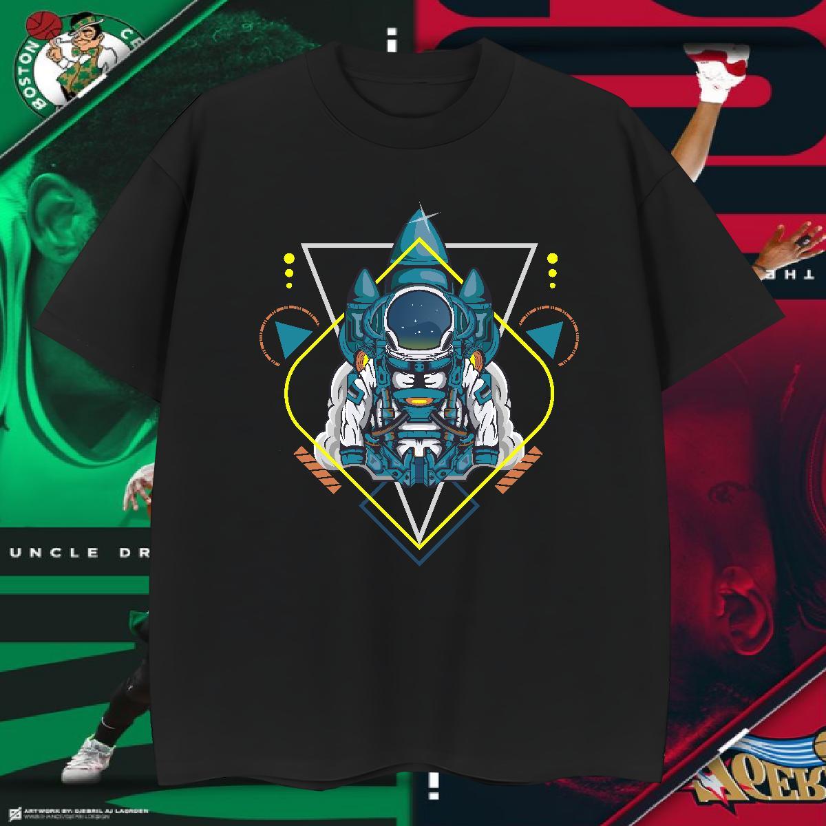 T Shirt For Man 230g Cotton cosmonaut Anime Printing Street Pure Cotton Oversized Mens Tshirts Casual New Wholesale Top Tees