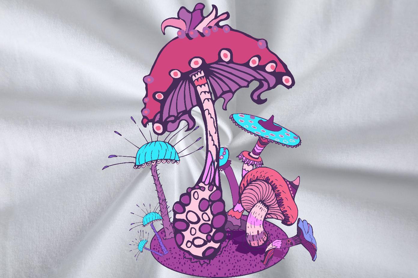 Loose Fit Tshirt for Man Woman 230g 100% Cotton Street Wear mushroom Custom Printing Breathable 2024 T-Shirts for Men Top Tees