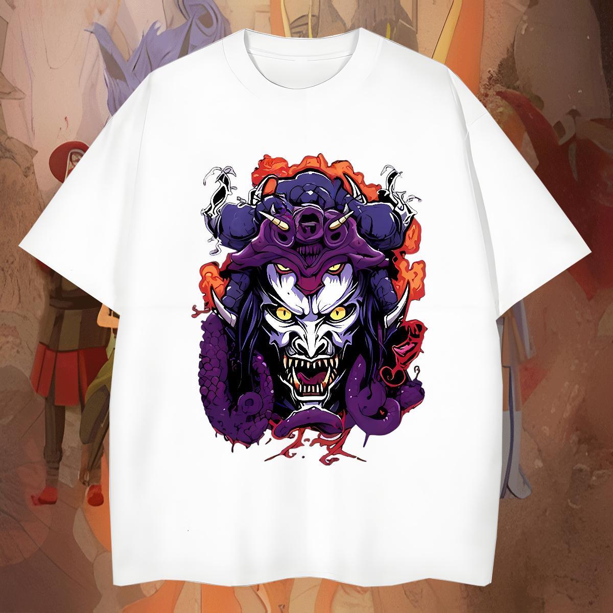Wholesale Men Clothes T-Shirt 230g Pure Cotton Beach Terror, Purple Dragon,Flame Custom Anime Breathable 2024 Designer Men T Shirts Polos