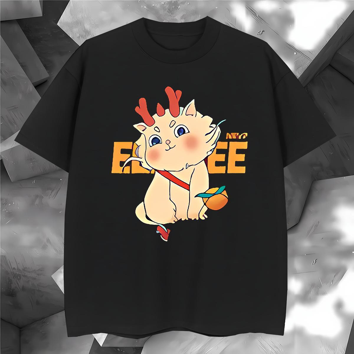 T Shirts Men 230g 100% Cotton cat Outdoor Breathable Crew Neck Plus Size Cartoon Couples T Shirts Fashion Unisex Polos