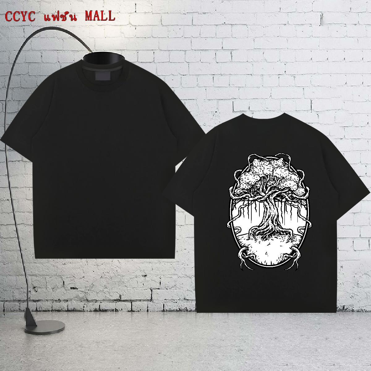 Customized Men T Shirts 100% Cotton 230g tree Street Casual Polos Breathable Short Sleeve Cool Men Clothes T-Shirt Cartoon Printing L-4XL