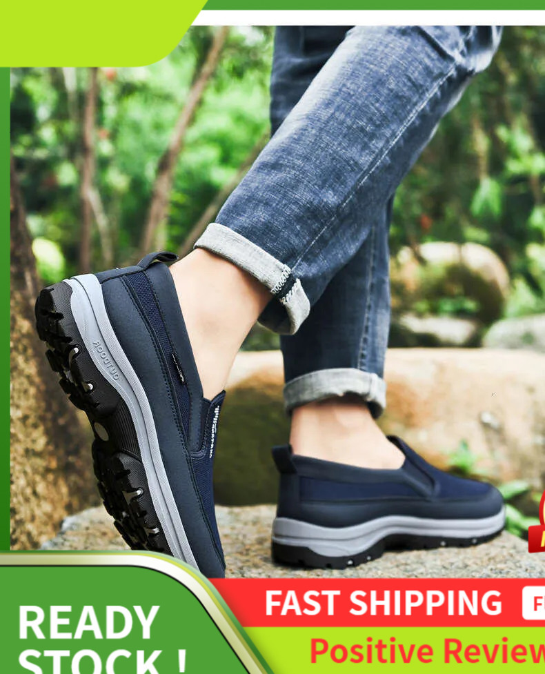 S Men Ddmysports Mesh Sports Plus Size Breathable Comfortable Walking Slip On Shoes Triple Black Free Shipping Outdoor ports ize lip hoes hipping