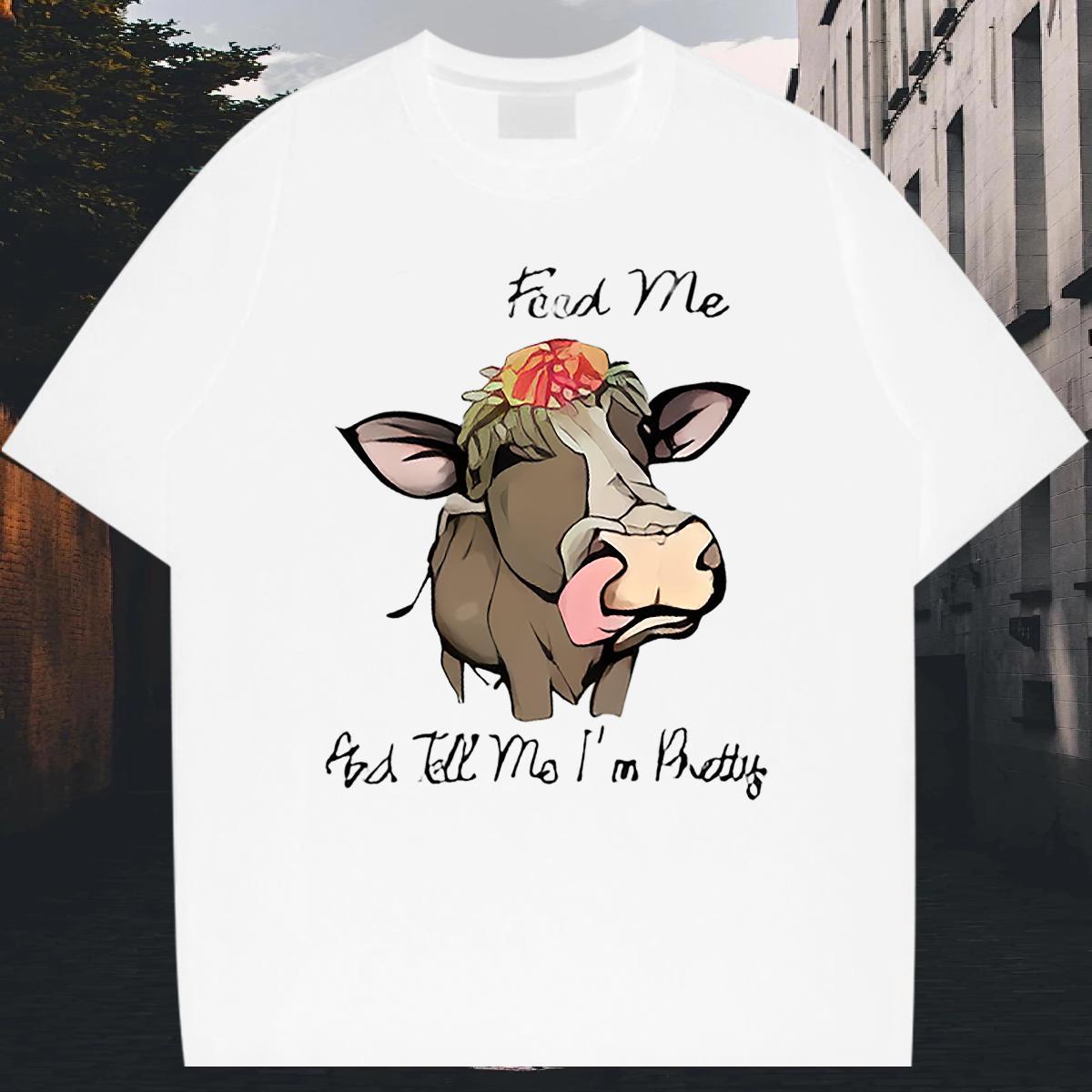 Popular Men Tees 230g 100% Cotton Anime Printing Street cow DIY Breathable Soft Designer T-Shirts for Men Top Tees