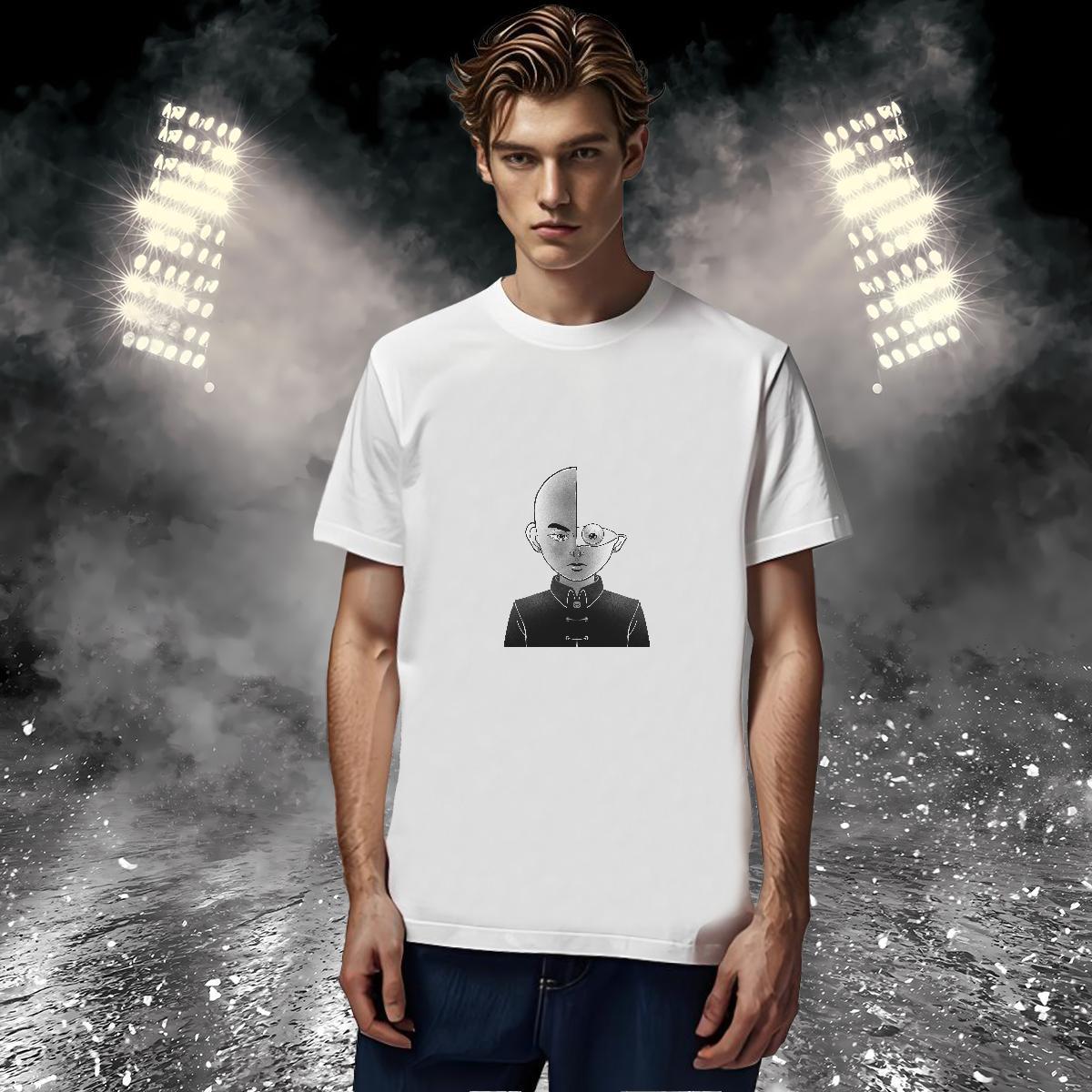 T-Shirts 230g 100% Cotton portrait Street Breathable Short Sleeve White Plus Size Men Tshirts Classic Designer Polos