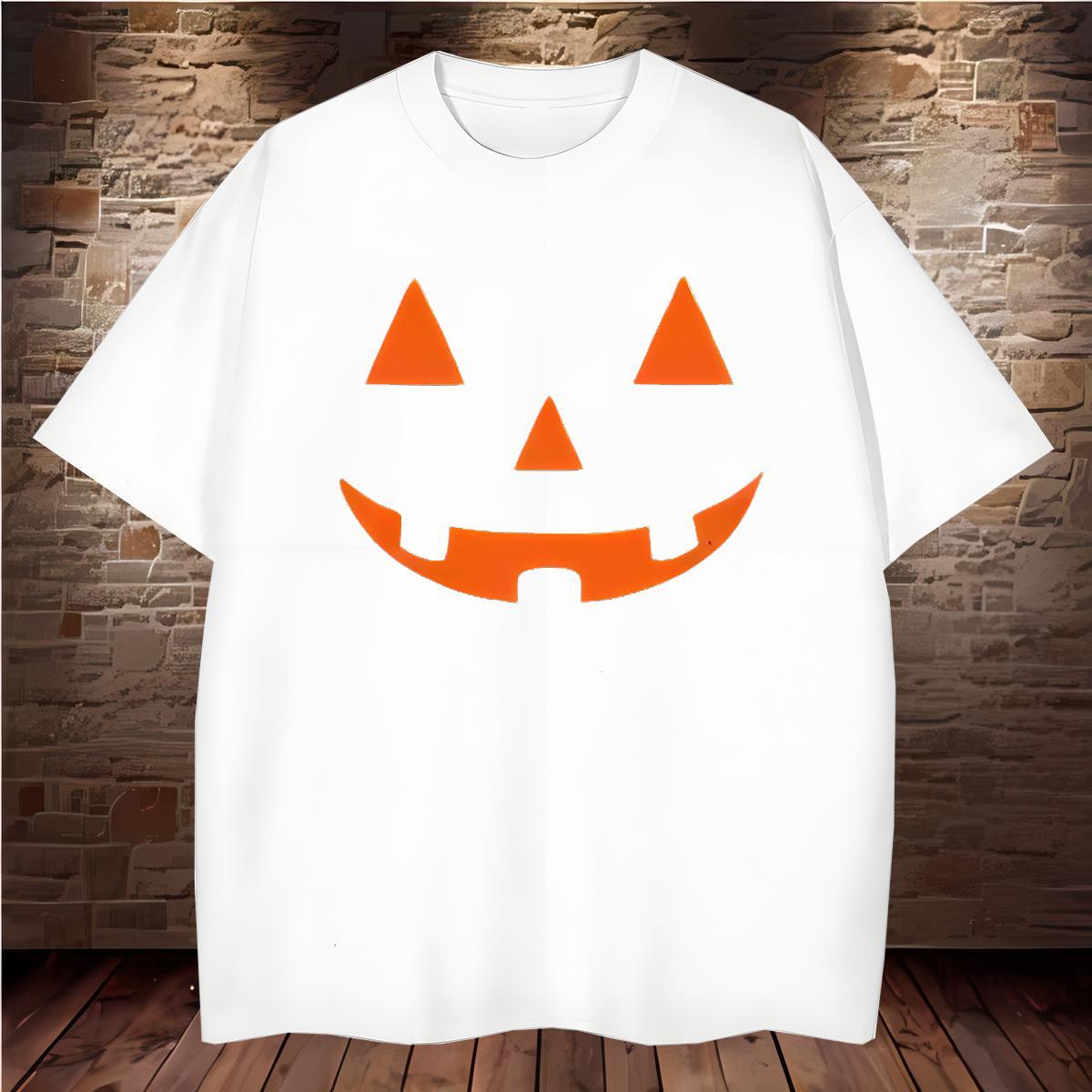 DIY Men T Shirts 230g Pure Cotton halloween Sports Casual Tops Tees Crew Neck Breathable Unisex Tshirt for Man Woman Black White