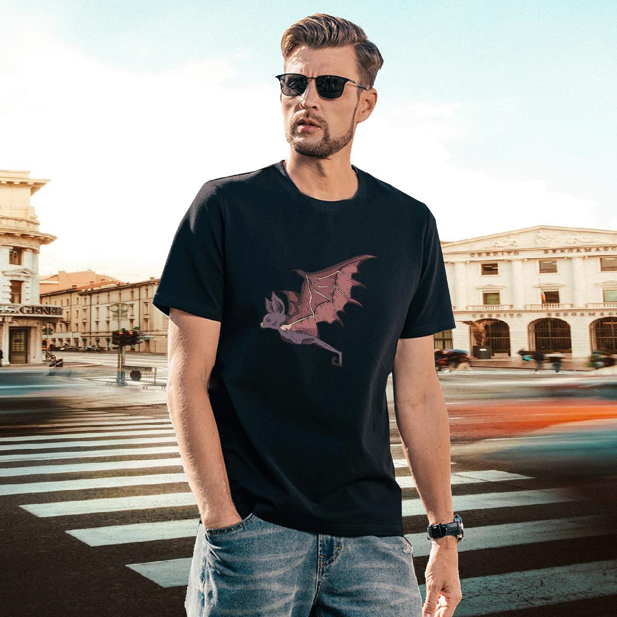 TOP Quality Men Tees 100% Cotton 230g bat T Shirt For Man Spring Summer Short Sleeve Soft Black White 2024 Designer Tops Tees