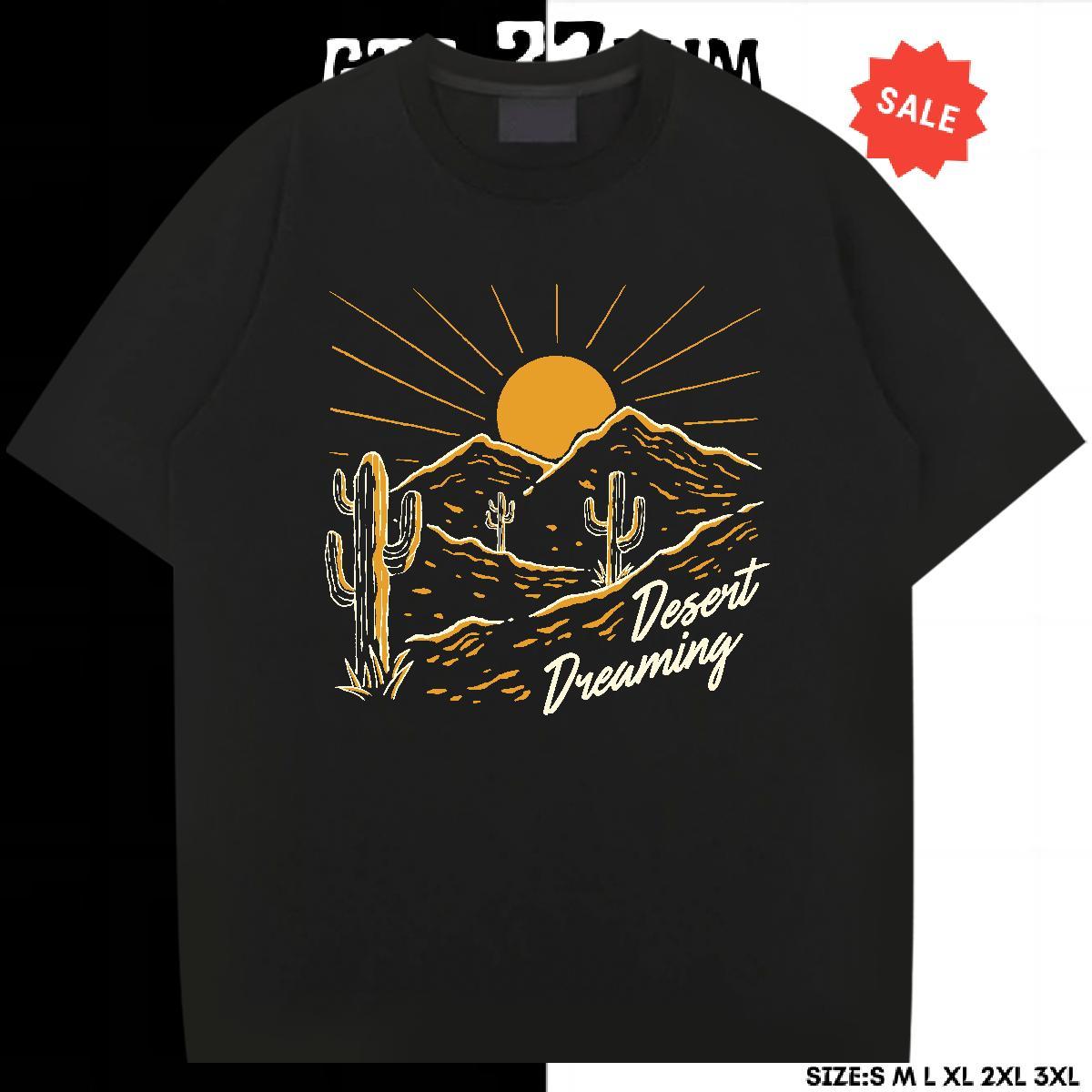 Loose Fit Tshirts 100% Cotton 230g High Street Hip Hop mountains Skull Breathable Crew Neck Fashion T-Shirts for Men Polos