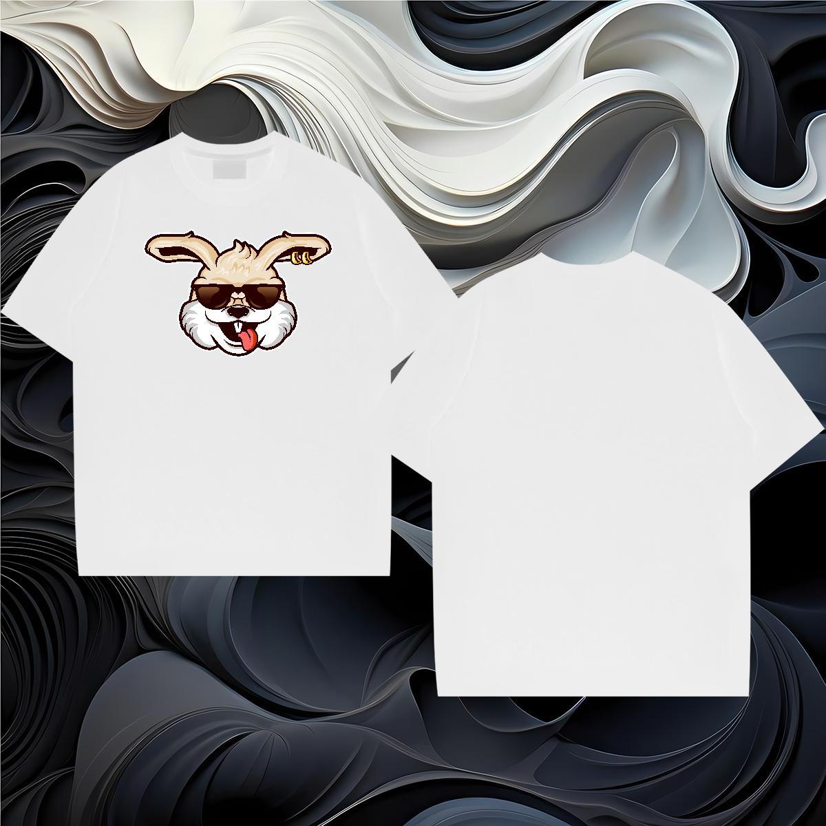 DIY Customized Mens T Shirts 230g Pure Cotton rabbit Hip Hop Polos Breathable Short Sleeve High Quality Couples T Shirts Oversized 3XL 4XL