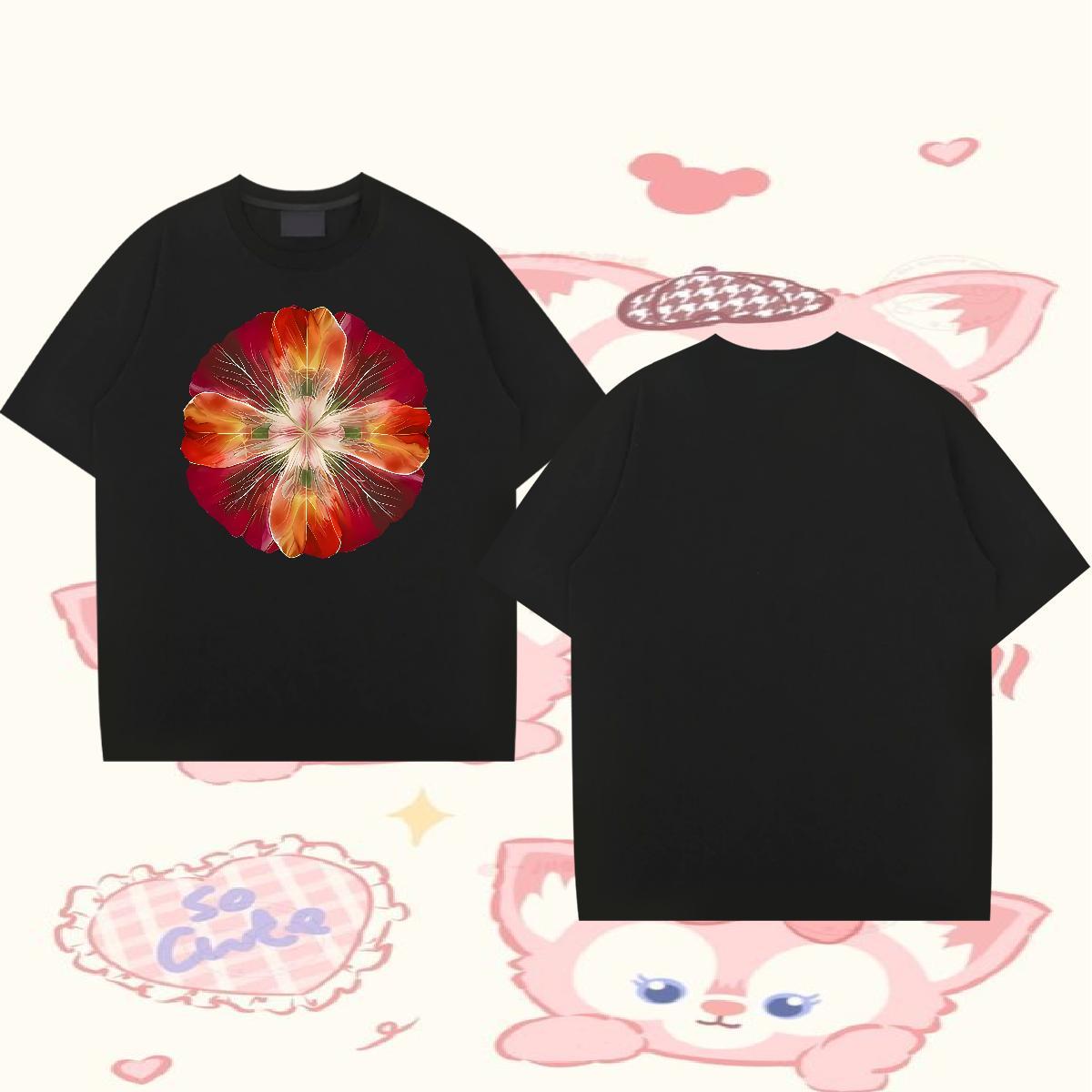 Wholesale Man T Shirts 100% Cotton 230g flower Beach Tee Shirt Crew Neck Breathable Loose Fit Men Tops Tees Custom Print Plus Size